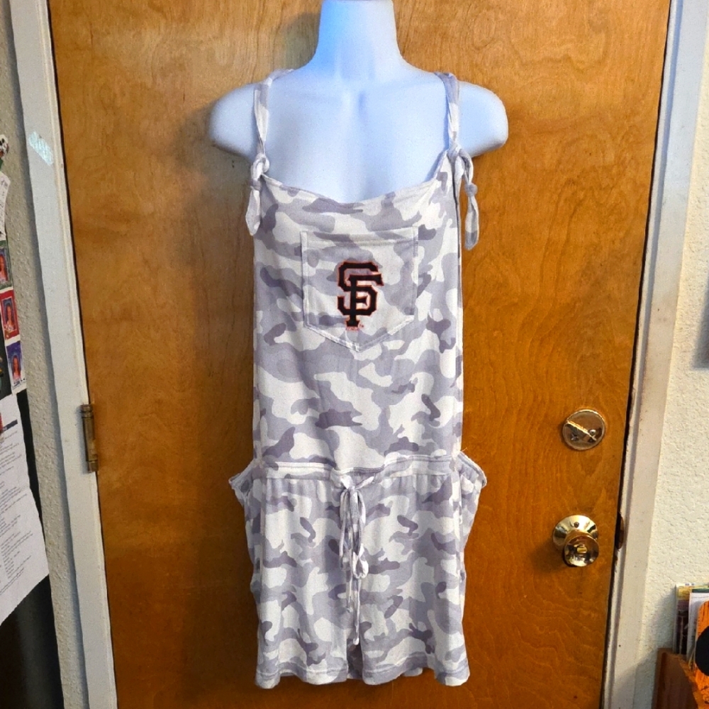 Women's San Francisco Giants Concepts Sport Gray Camo Romper Overalls XXL